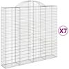 vidaXL buede gabionkurve 7 stk. 200x50x180/200 cm galvaniseret jern