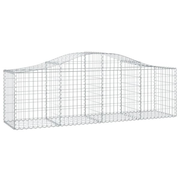 vidaXL buede gabionkurve 9 stk. 200x50x60/80 cm galvaniseret jern