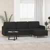 vidaXL 3-personers sofa med fodskammel 210 cm stof Sort