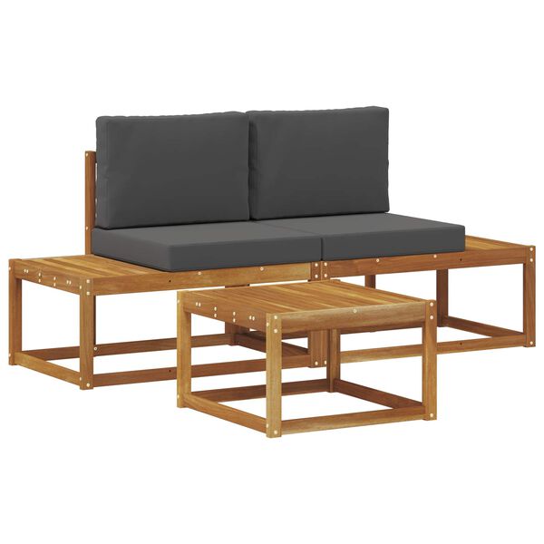 vidaXL Udend&oslash;rs sofagruppe med pude 3 pcs Naturfarvet