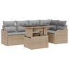 vidaXL Havesofa S&aelig;t 6 stk. Beige Poly Rattan