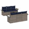 vidaXL Havesofa S&aelig;t med pude 7 pcs Gr&aring; polyrattan