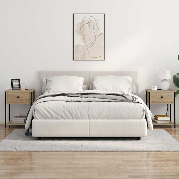 vidaXL Natskab med skuffe Sonoma eg 42 x 41 x 56 cm Konstrueret tr&aelig;