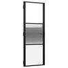 vidaXL Glasd&oslash;r 76 x 3,5 x 201,5 cm Aluminium Sort