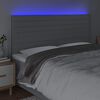 vidaXL sengegavl med LED-lys 180x5x118/128 cm stof lysegr&aring;