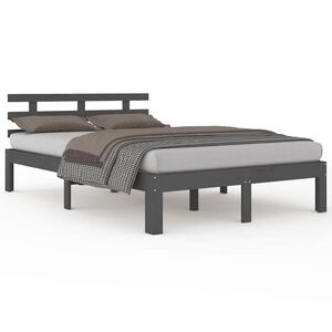 vidaXL sengeramme 150x200 cm King Size massivt fyrretr&aelig; gr&aring;