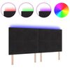 vidaXL LED sengegavl med LED -strimmellys Sort 200 cm Polyester