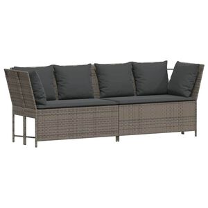 vidaXL havesofa med hynder polyrattan gr&aring;