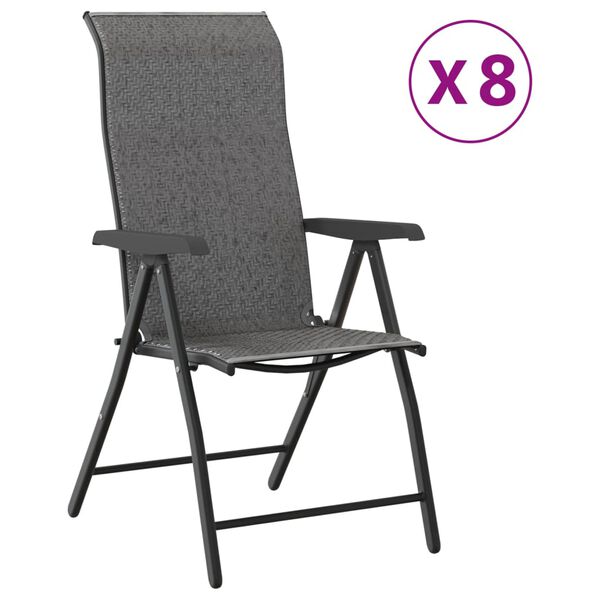 vidaXL havestole 8 stk. foldbar polyrattan gr&aring;