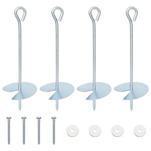 vidaXL Jordanker 4 pcs S&oslash;lv &Oslash;10 x 30 cm Galvaniseret metal