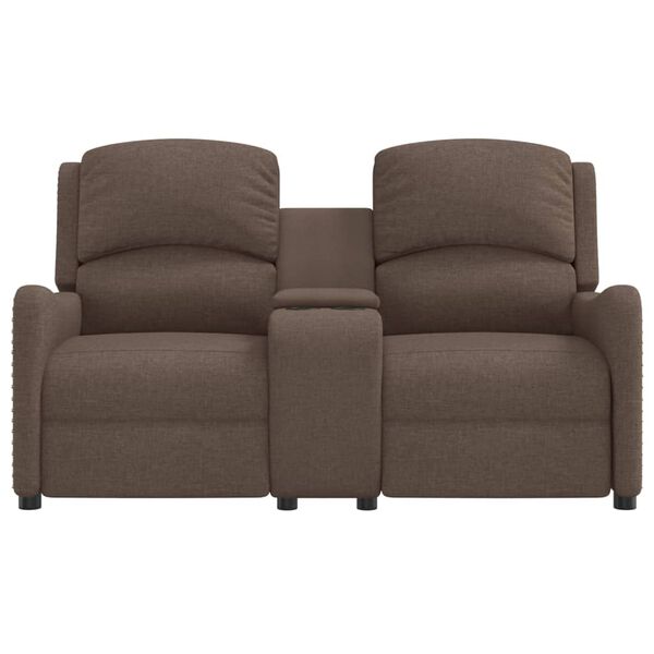 vidaXL 2-personers massagestol med kopholdere stof gråbrun