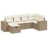 vidaXL sofas&aelig;t til haven 6 dele med hynder polyrattan beige
