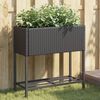vidaXL plantekasser 2 stk. med hylde 70x28x70 cm polyrattan sort