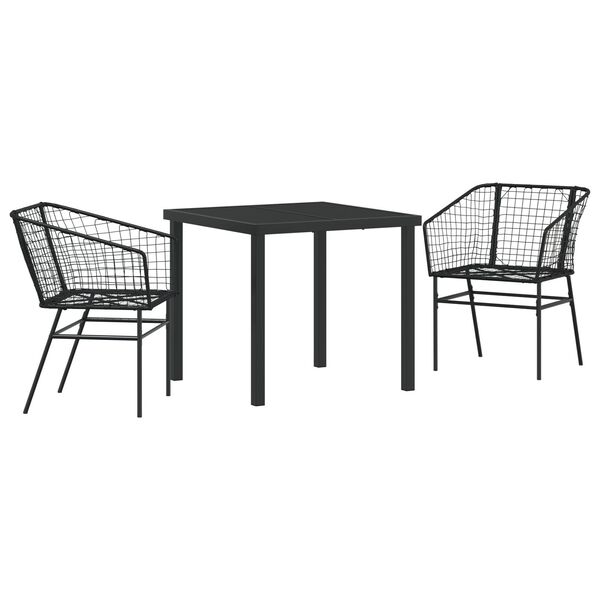 vidaXL Have Spisebordss&aelig;t 9 pcs Sort polyrattan