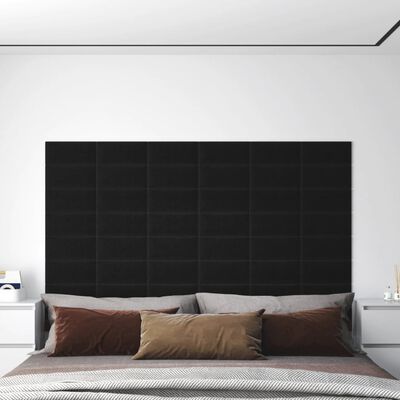 vidaXL vægpaneler 12 stk. 30x15 cm 0,54 m² stof sort