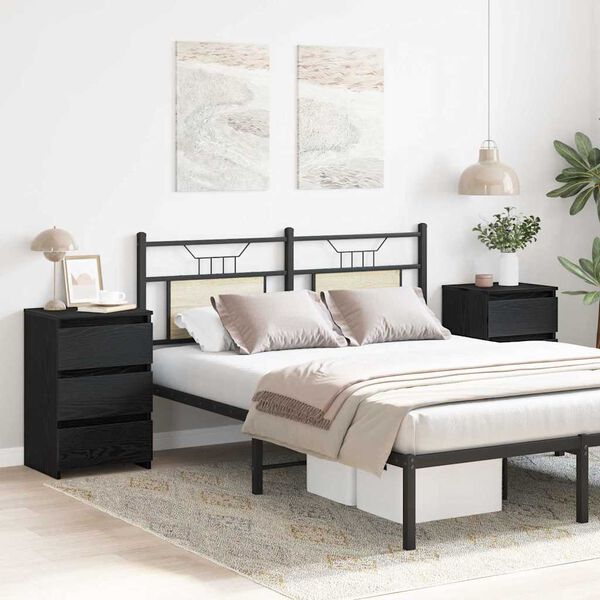 vidaXL Natskab 2 pcs Sort eg 40 x 35 x 62,5 cm Konstrueret tr&aelig;