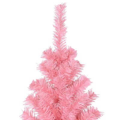 vidaXL kunstigt juletræ med juletræsfod 210 cm PVC lyserød