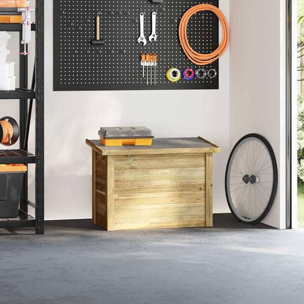 vidaXL Opbevaringskasse med opbevaring Naturfarvet 80 x 44,5 x 57,5 cm