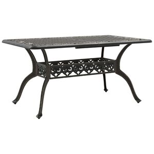 vidaXL havebord 150x90x72 cm st&oslash;bt aluminium bronzefarvet