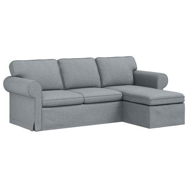 vidaXL Sofa Lysegr&aring; Samlede dimensioner: 215 x 138 x 80 cm (B x D x H)