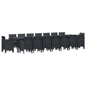 vidaXL Have Spises&aelig;t med Puder med pude 17 pcs Antracit PP