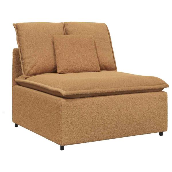 vidaXL modulsofa med hynder kr&oslash;llet uldlignende stof beige