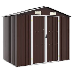 vidaXL haveskur 205x129x183 cm galvaniseret st&aring;l brun