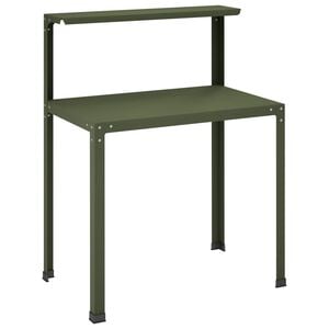 vidaXL Plantebord 100 x 50 x 104 cm Pulverlakeret st&aring;l Olivengr&oslash;n