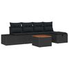 vidaXL Havesofa S&aelig;t 6 stk. Sort polyrattan