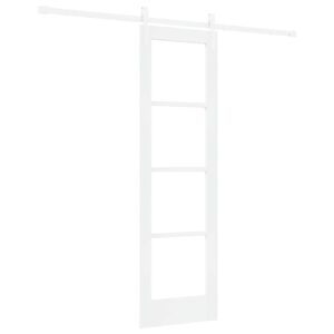 vidaXL Skyded&oslash;r ORKDAL Hvid 61 x 198,5 cm Massivt fyrretr&aelig; og glas