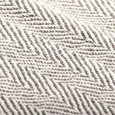 vidaXL plaid bomuld sildebensmønstret 160 x 210 cm grå