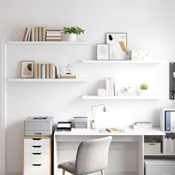 vidaXL v&aelig;ghylder 4 stk. 120x23,5x3,8 cm MDF hvid