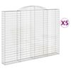 vidaXL buede gabionkurve 5 stk. 300x30x220/240 cm galvaniseret jern