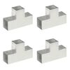 vidaXL stolpebeslag T-form 4 stk. 101x101 mm galvaniseret metal