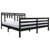 vidaXL sengeramme 180x200 cm Super King massivt tr&aelig; sort