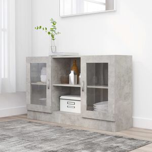 vidaXL vitrineskab 120x30,5x70 cm konstrueret tr&aelig; betongr&aring;