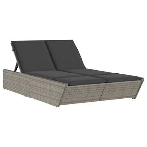 vidaXL loungesofa med hynder polyrattan gr&aring;