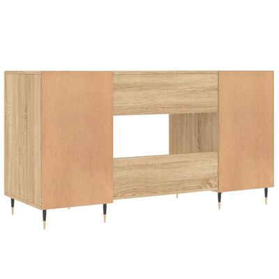 vidaXL skrivebord 140x50x75 cm konstrueret træ sonoma-eg