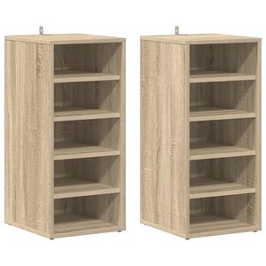vidaXL skoreoler 2 stk. 31,5x35x70 cm konstrueret tr&aelig; sonoma-eg