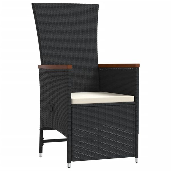 vidaXL spisebordss&aelig;t til haven 11 dele med hynder polyrattan sort