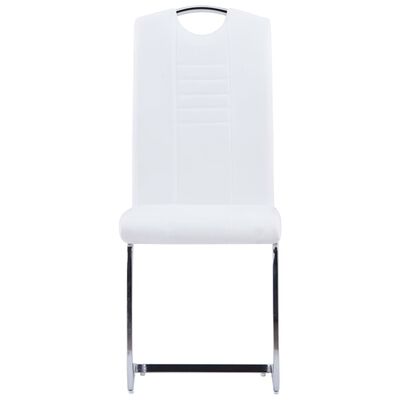 vidaXL spisebordsstole med cantilever 4 stk. kunstlæder hvid