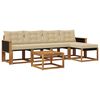 vidaXL Udend&oslash;rs sofagruppe med pude 6 pcs Naturlig og Beige