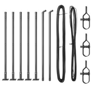 vidaXL Hegnssøjler 7 pcs Grå Ø32mm 110 cm Galvaniseret stål
