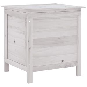vidaXL opbevaringsboks til haven 50x49x56,5 cm massivt grantr&aelig; hvid
