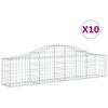 vidaXL buede gabionkurve 10 stk. 200x30x40/60 cm galvaniseret jern