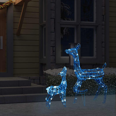 vidaXL juledekoration rensdyrfamilie 160 LED'er akryl blå