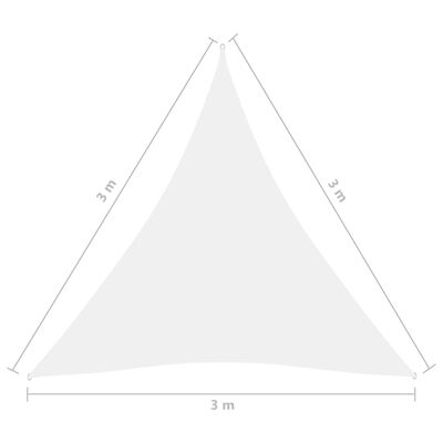 vidaXL solsejl 3x3x3 m oxfordstof trekantet hvid