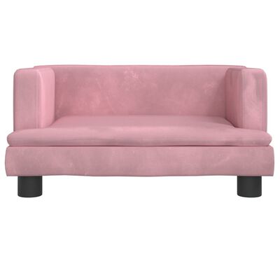vidaXL sofa til børn 60x40x30 cm velour lyserød