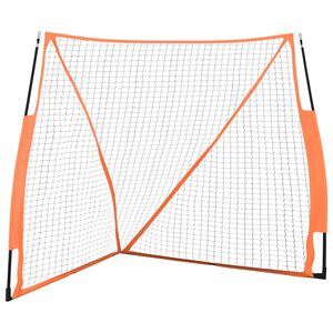 vidaXL b&aelig;rbart baseballnet 183x182x183 cm polyester st&aring;l sort orange