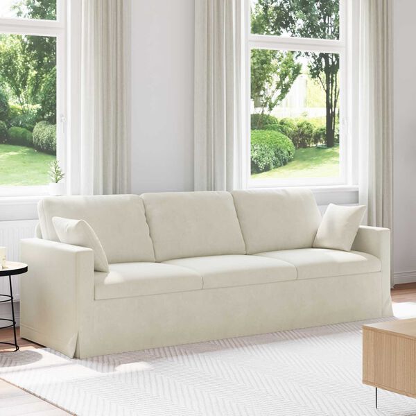 vidaXL Sofa Creme 228 x 78 x 80 cm Fl&oslash;jl